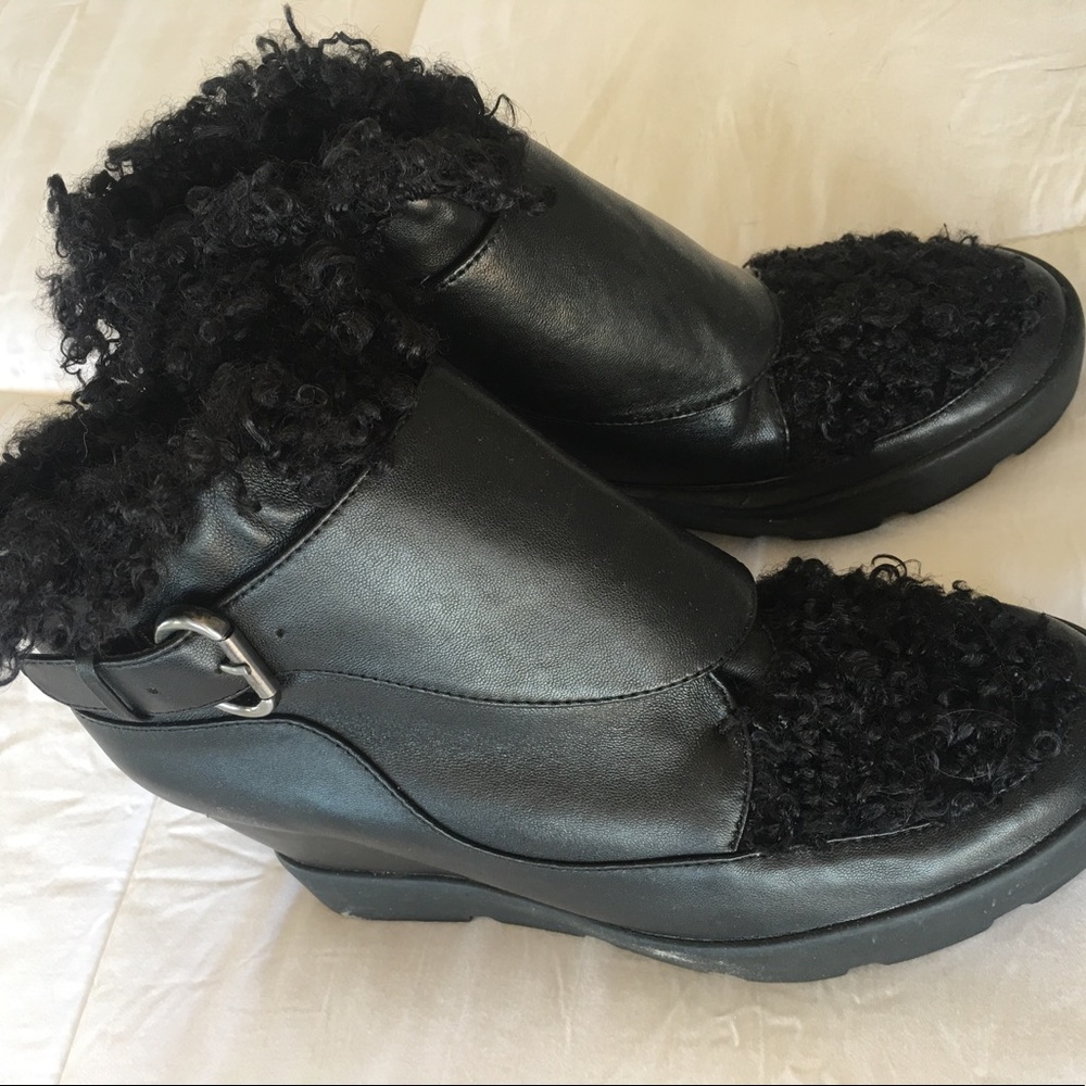 max studio super classy shearling black booties